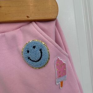 Lola + The Boys Pink Joggers with Patches, Girls Sweatpants size 4